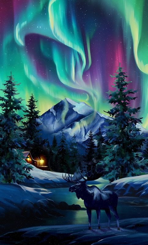 Dancing Lights - PANEL in Midnight - Northcott (Pre-order: Mar 2027)