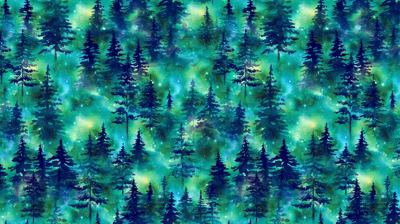 Dancing Lights - Trees in Teal - Northcott (Pre-order: Mar 2027)