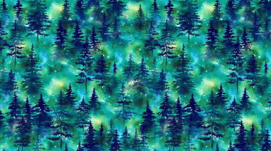Dancing Lights - Trees in Teal - Northcott (Pre-order: Mar 2027)