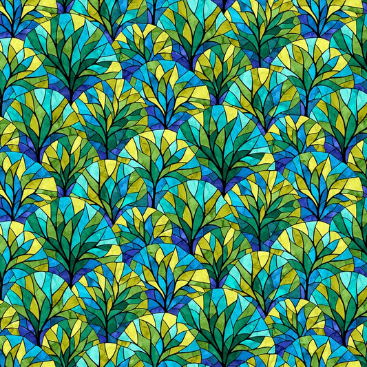 Tree of Life - Scallop in Blue - Deborah Edwards & Elena Belokrinitski - Northcott (Pre-order: Dec 2026)