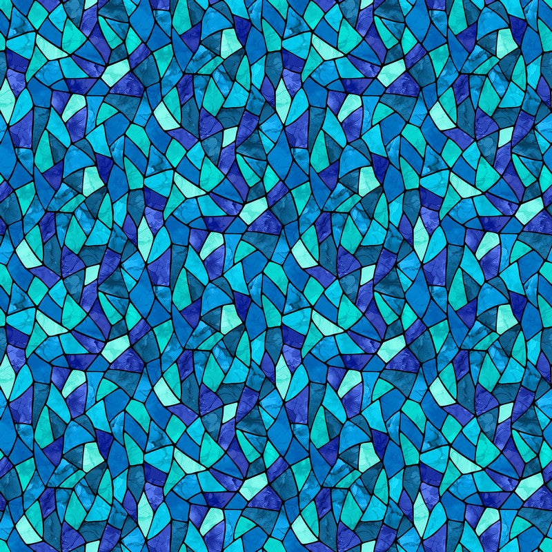 Tree of Life - Stained Glass in Blue - Deborah Edwards & Elena Belokrinitski - Northcott (Pre-order: Dec 2026)