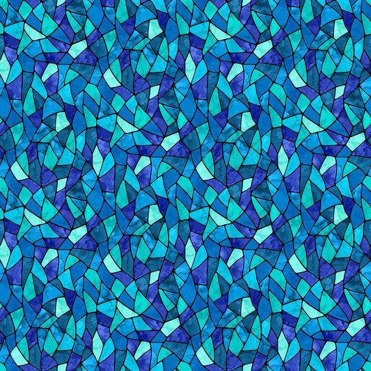 Tree of Life - Stained Glass in Blue - Deborah Edwards & Elena Belokrinitski - Northcott (Pre-order: Dec 2026)