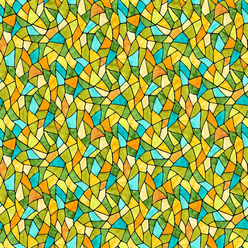 Tree of Life - Stained Glass in Yellow - Deborah Edwards & Elena Belokrinitski - Northcott (Pre-order: Dec 2026)