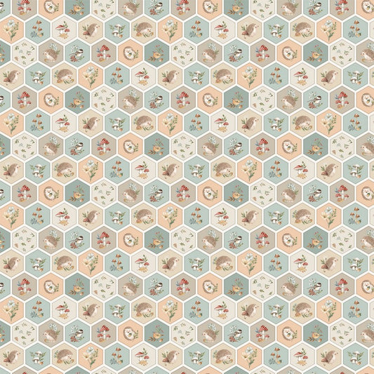 Hedgehog Hollow - Hexies in Cream - Deborah Edwards - Northcott (Pre-order: Dec 2026)