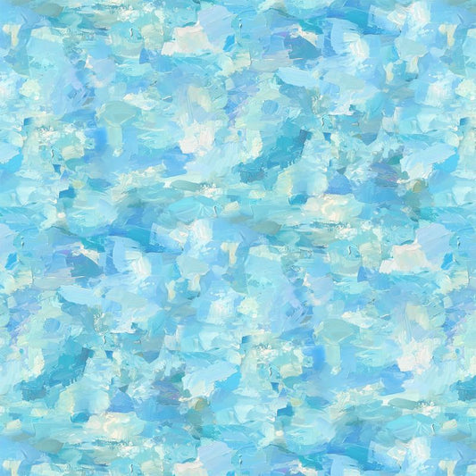 Sunny Day - Paint Brush Texture in Light Blue - Iosif Derecichei - Northcott (Pre-order: Apr 2027)