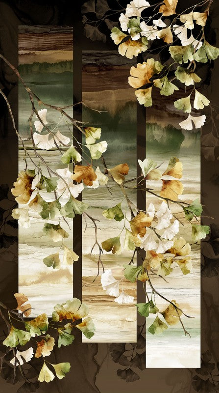 Ginkgo - Panel in Mink - Deborah Edwards & Melanie Samra - Northcott (Pre-order: Nov 2026)