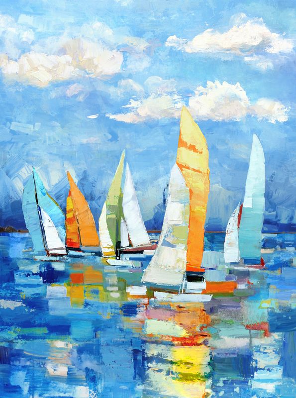Regatta - Panel in Blue - Iosif Derecichei - Northcott (Pre-order: Apr 2027)