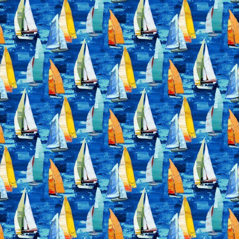 Regatta - Sail Boats in Dark Blue - Iosif Derecichei - Northcott (Pre-order: Apr 2027)