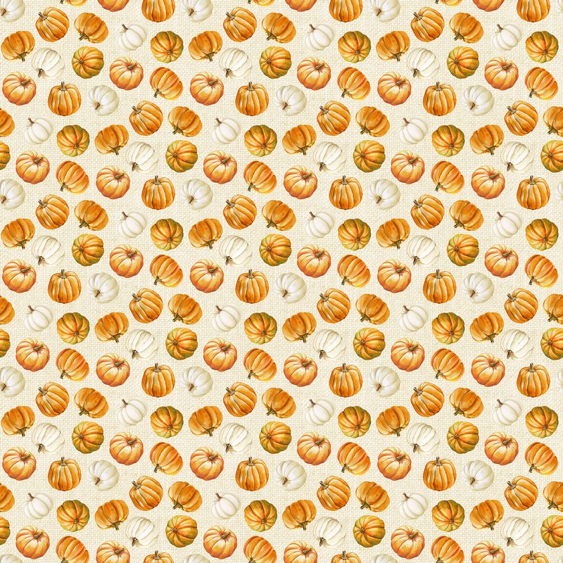 Thankful & Blessed - Mini Toss Pumpkins in Beige - Deborah Edwards - Northcott (Pre-order: Apr 2027)
