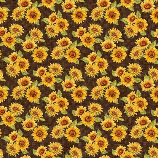 Thankful & Blessed - Sunflowers in Brown - Deborah Edwards - Northcott (Pre-order: Apr 2027)