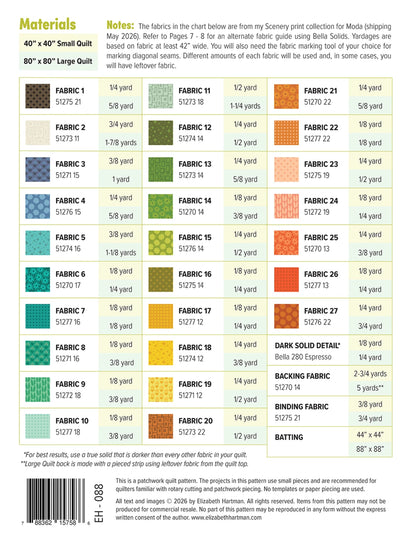 Outdoors - Quilt Pattern - Elizabeth Hartman