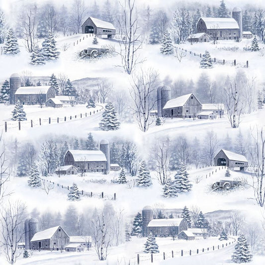 Winter Jays FLANNEL - Scenic in Pale Blue - Art Brand Holdings - Northcott (Pre-order: July 2024)