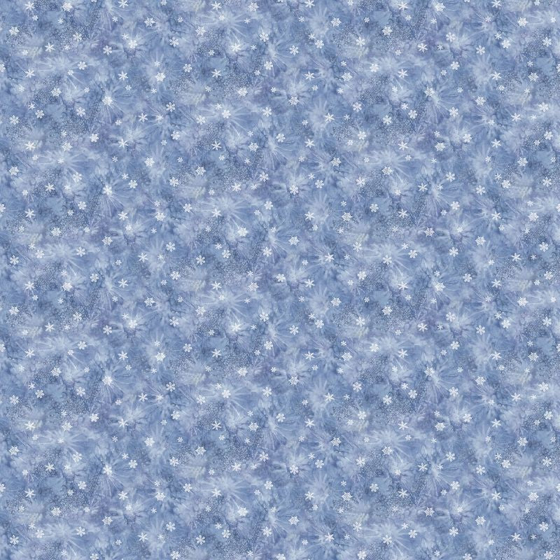Winter Jays FLANNEL - Snowflakes in Medium Blue - Art Brand Holdings - Northcott (Pre-order: July 2024)