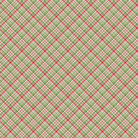Briarwood Christmas FLANNEL - Plaid in White - Deborah Edwards - Northcott (Pre-order: Jun 2027)