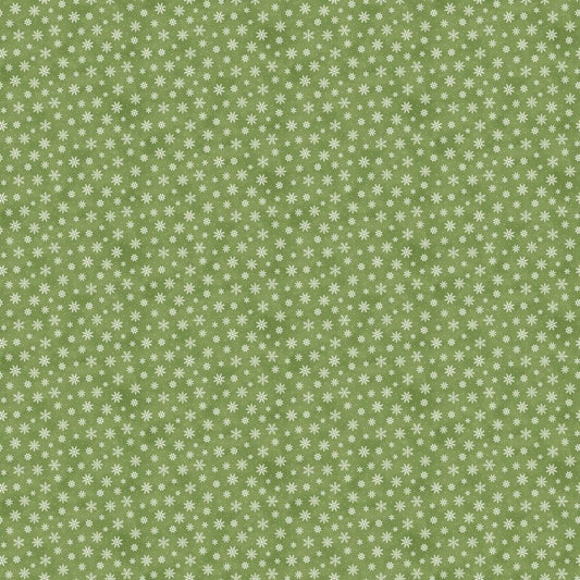 Briarwood Christmas FLANNEL - Snowflakes in Dark Green - Deborah Edwards - Northcott (Pre-order: Jun 2027)