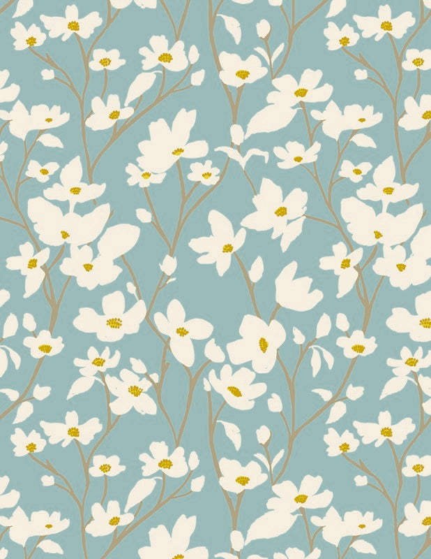Fresh Linen Flannel - Dogwood Skylight - Katie O'Shea - Art Gallery Fabrics