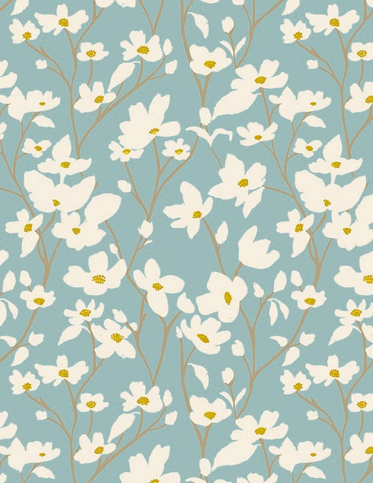 Fresh Linen Flannel - Dogwood Skylight - Katie O'Shea - Art Gallery Fabrics