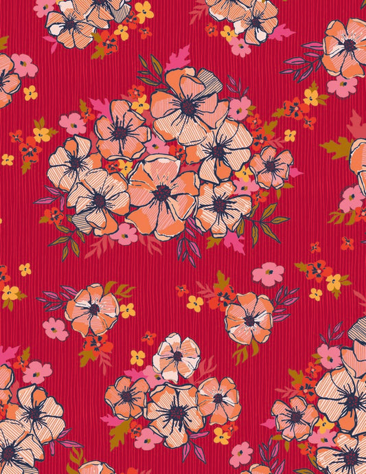 The Flower Fields - Blooming Burst Sunset - Maureen Cracknell - Art Gallery Fabrics