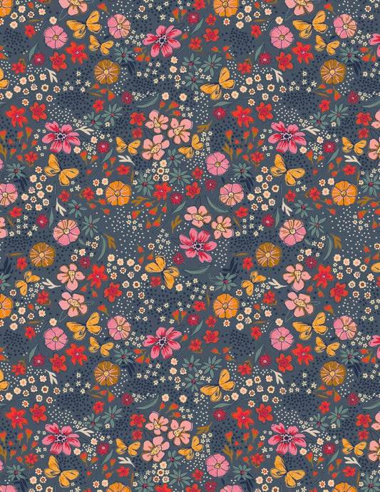 The Flower Fields - Floral Abundance Shade - Maureen Cracknell - Art Gallery Fabrics