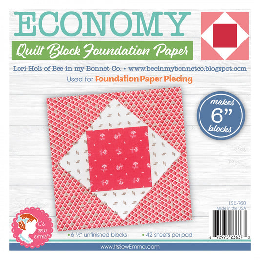 Lori Holt Economy Quilt Block 6in Foundation Paper Pad (Pre-order: Jun 2026)