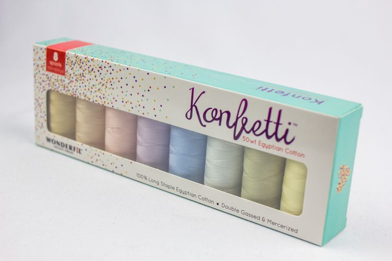 Konfetti 8 Pack - Iced Pastels - Cotton 50wt 547yd (500m) - WonderFil Specialty Threads (Pre-order: Jan 2026)