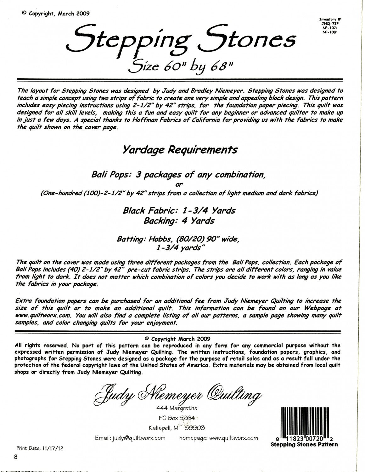 Stepping Stones Quilt Pattern (FPP)- Quiltworx (Pre-order: Jan 2026)