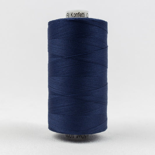 Konfetti - Navy - Cotton 50wt 1094yd (1000m) - WonderFil Specialty Threads (Pre-order: Feb 2026)