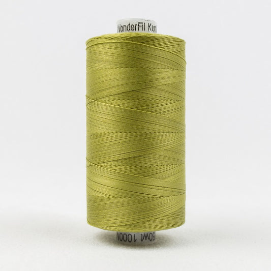 Konfetti - Brass Green - Cotton 50wt 1094yd (1000m) - WonderFil Specialty Threads (Pre-order: Jan 2026)