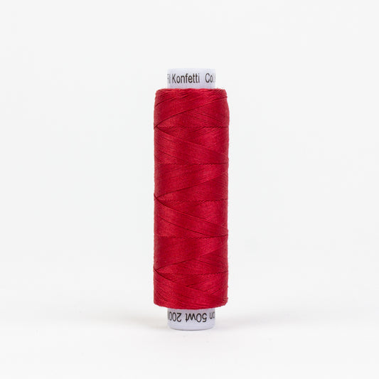 Konfetti - Christmas Red - Cotton 50wt 220yd (200m) - WonderFil Specialty Threads (Pre-order: Feb 2026)