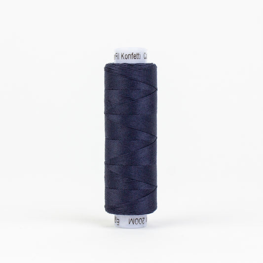 Konfetti - Dark Navy - Cotton 50wt 220yd (200m) - WonderFil Specialty Threads (Pre-order: Feb 2026)