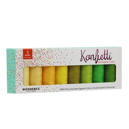 Konfetti 8 Pack - Key Lime Pie - Cotton 50wt 547yd (500m) - WonderFil Specialty Threads (Pre-order: Jan 2026)