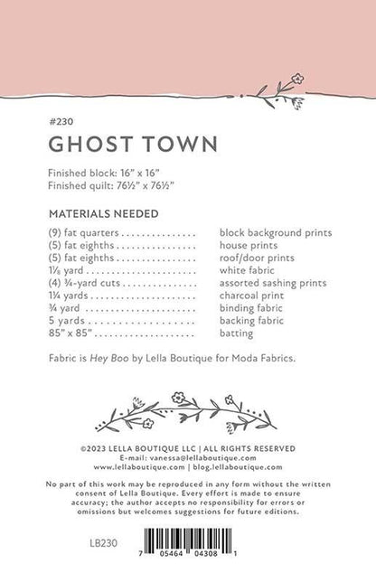 Hey Boo - Ghost Town Quilt Pattern - Lella Boutique - Moda (Pre-order: Apr 2024)