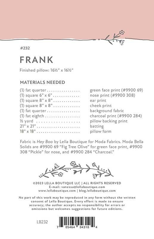 Hey Boo - Frank Quilt Pattern - Lella Boutique - Moda (Pre-order: Apr 2024)