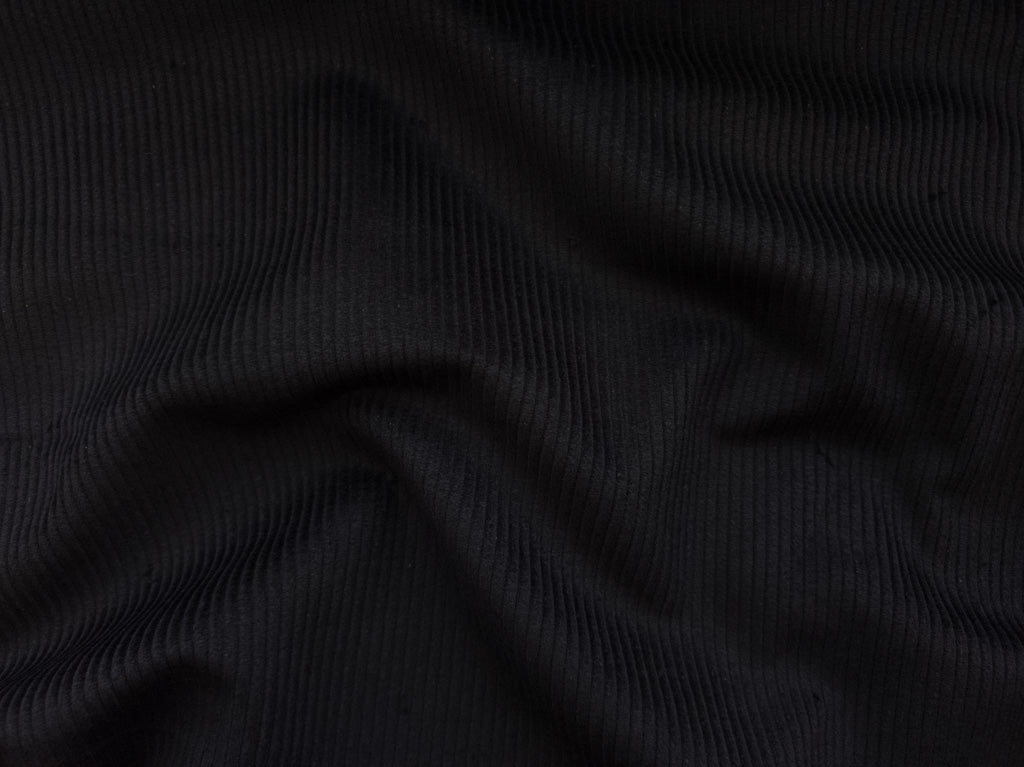 8 Wale Cotton Corduroy (58") - Black - Telio