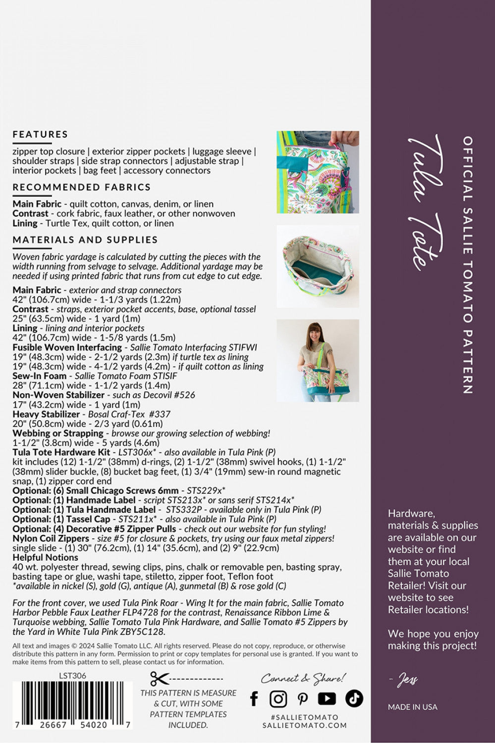 Tula Pink Tote Pattern (Pre-order: Jan 2026)