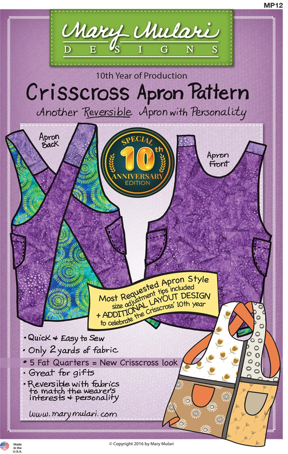 Crisscross Apron Pattern - Mary Mulari (Pre-order: Sept 2026)