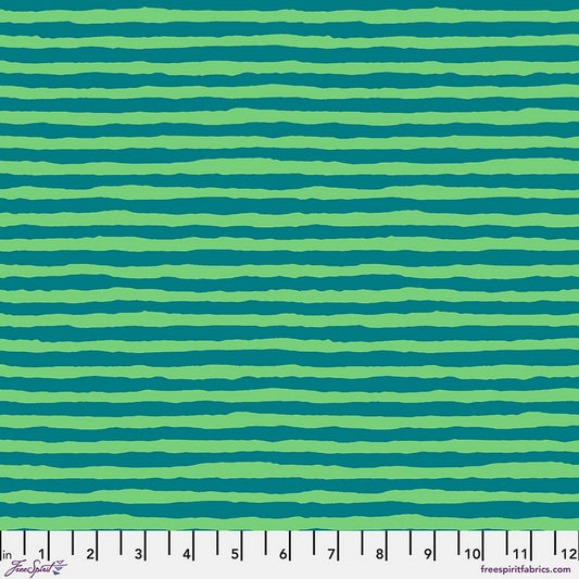 Kaffe Fassett Collective Spring 2024 - Comb Stripe in Teal - Free Spirit