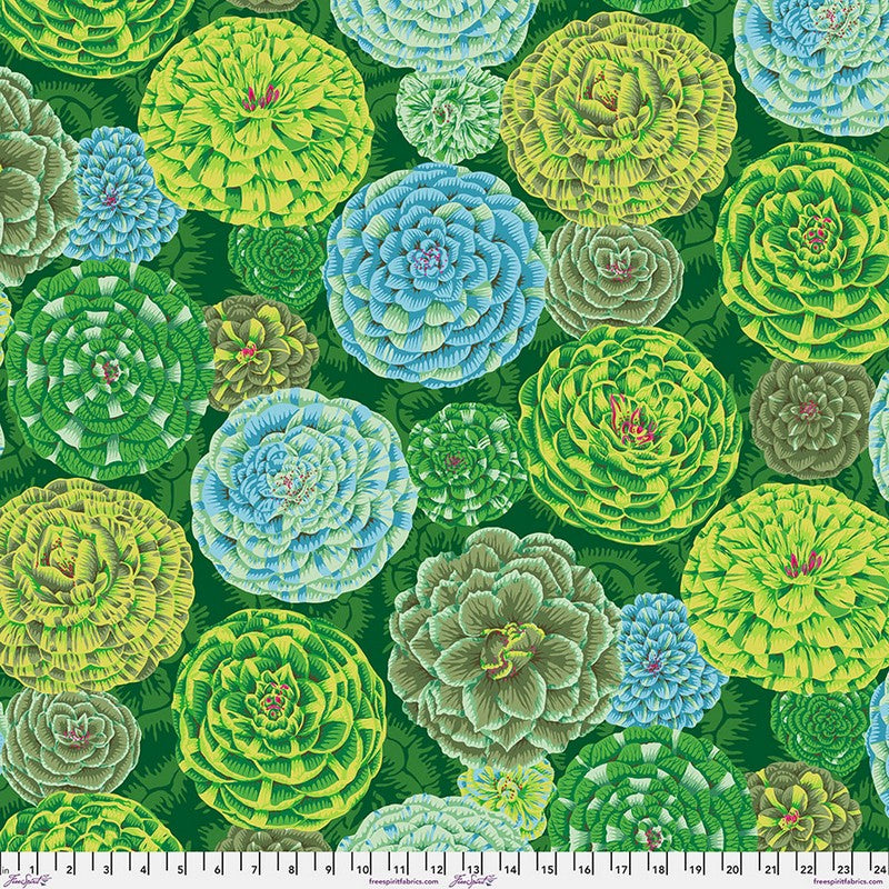 Kaffe Fassett Collective August 2024 - Japonica in Green - Free Spirit (Pre-order: Aug 2024)