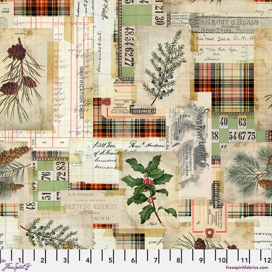 Holidays Past - Woodland Collage in Multi - Tim Holtz - Free Spirit (Pre-order: June 2024)
