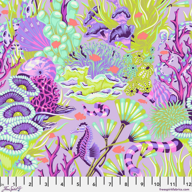 Floral Reef - Reef What You Want in Ultraviolet - Tula Pink - Free Spirit (Pre-order: May 2026) - Dinkydoo Fabrics