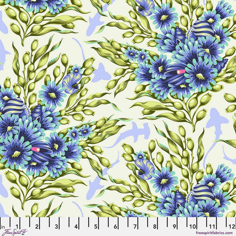 Floral Reef - Shadow Sharks in Marine - Tula Pink - Free Spirit (Pre-order: May 2026) - Dinkydoo Fabrics