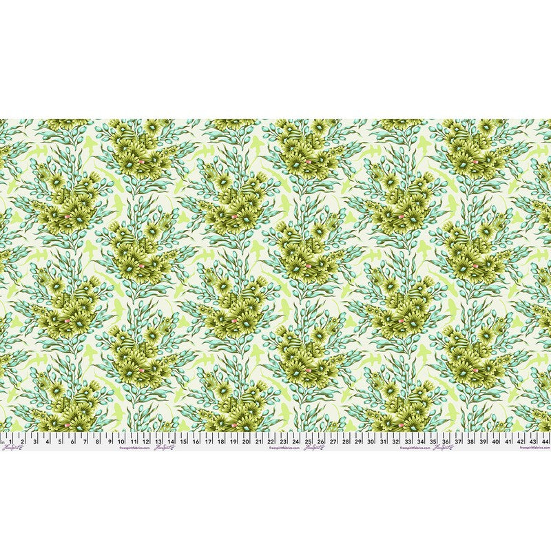 Floral Reef - Shadow Sharks in Seagrass - Tula Pink - Free Spirit (Pre-order: May 2026) - Dinkydoo Fabrics