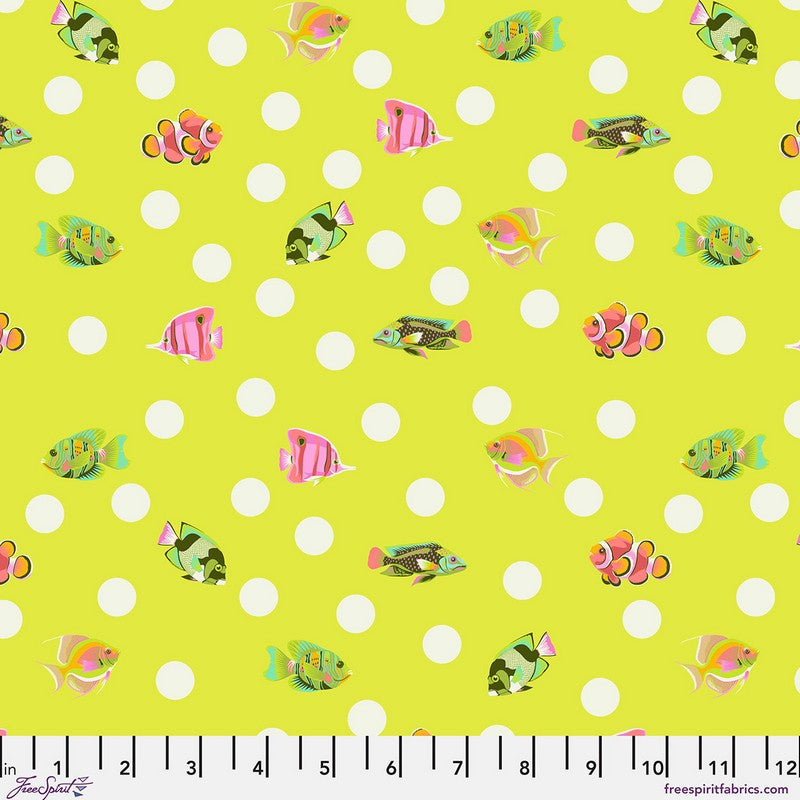Floral Reef - School Crossing in Seagrass - Tula Pink - Free Spirit (Pre-order: May 2026) - Dinkydoo Fabrics