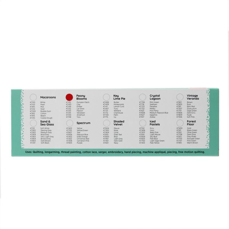 Konfetti 8 Pack - Peony Blooms - Cotton 50wt 547yd (500m) - WonderFil Specialty Threads (Pre-order: Jan 2026)