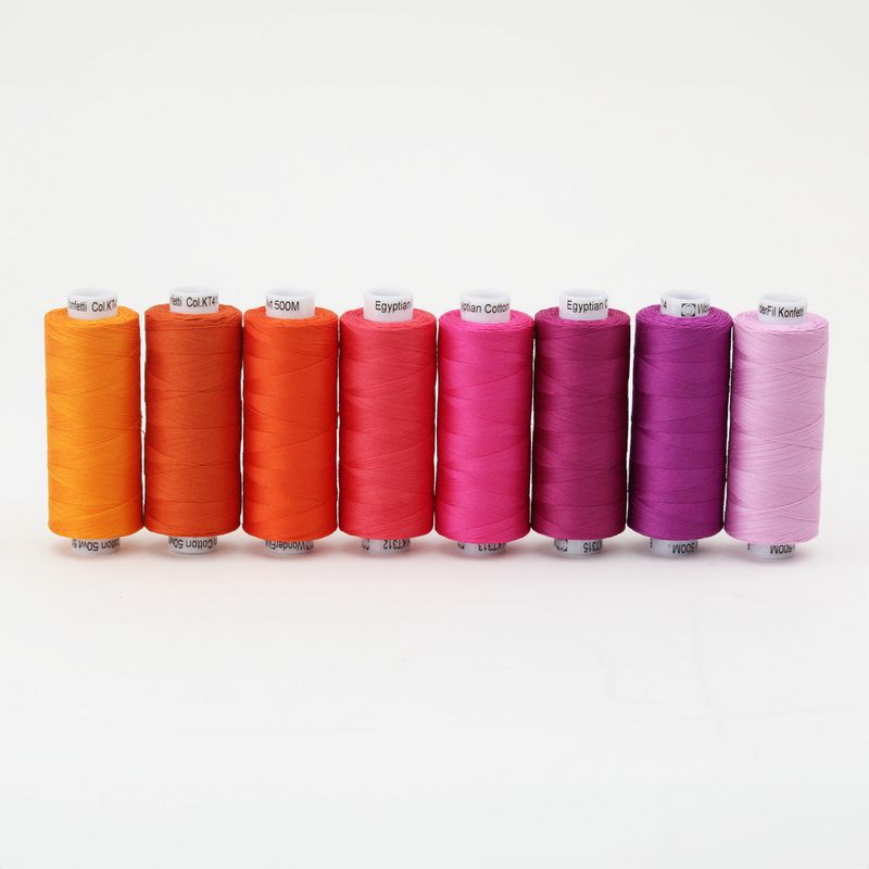 Konfetti 8 Pack - Peony Blooms - Cotton 50wt 547yd (500m) - WonderFil Specialty Threads (Pre-order: Jan 2026)