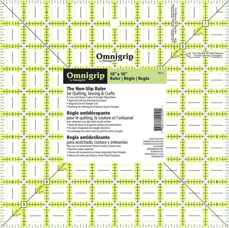 Omnigrip - Non-slip Ruler Square 10" (Pre-order: Jan 2026)