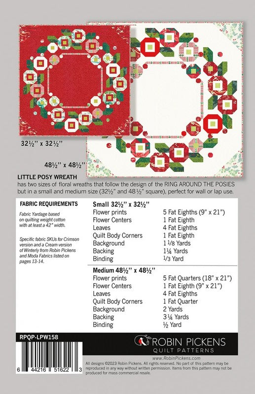Little Posey Wreath Quilt Pattern - Robin Pickens - Moda