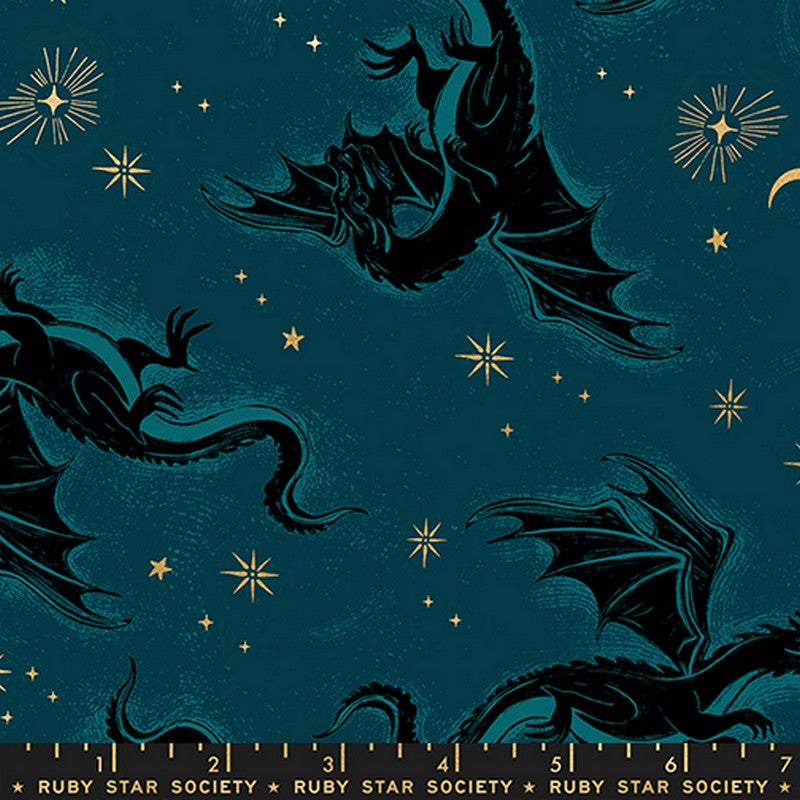 Fire Glow - METALLIC Etched Dragons in Galaxy - Sarah Watts - Ruby Star Society (Pre-order: May 2026)