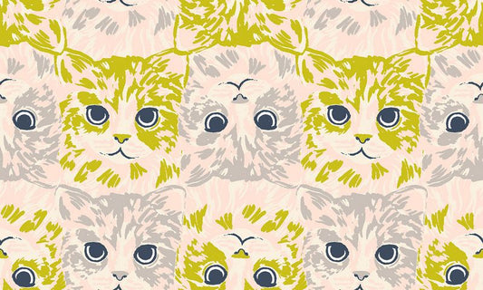 Oops! All Cats - Cat Checkers in Pistachio - Sarah Watts - Ruby Star Society (Pre-order: June 2027)
