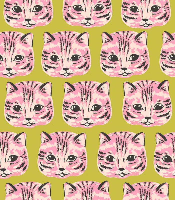 Oops! All Cats - CANVAS Meow Meow in Pistachio - Sarah Watts - Ruby Star Society (Pre-order: June 2027)